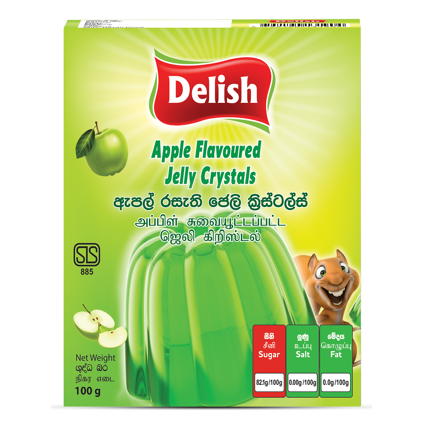 DELISH JELLY CRYSTAL - APPLE FLAVOUR 100G