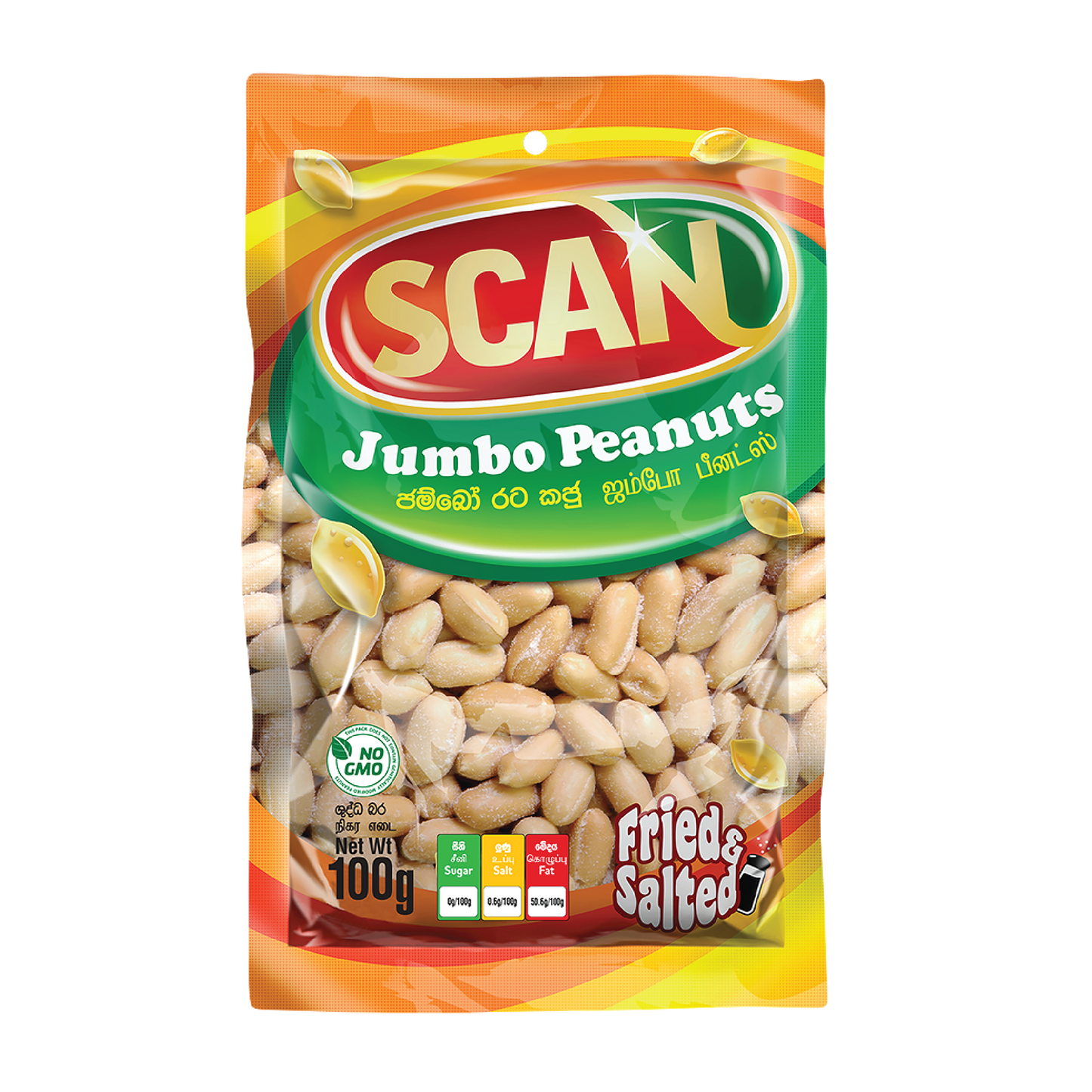 SCAN JUMBO PEANUTS FRIED & SALTED 100G