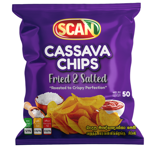 SCAN CASSAVA CHIPS - FRIED & SALTED 50G