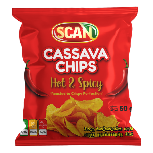 SCAN CASSAVA CHIPS  HOT & SPICY 50G