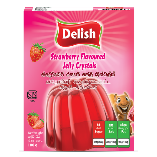 DELISH JELLY CRYSTAL - STRAW BERRY FLAVOUR 100G