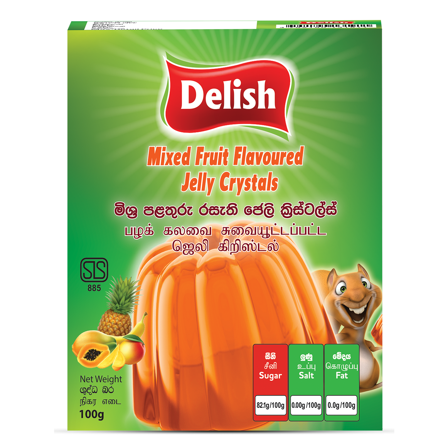 DELISH JELLY CRYSTAL - MIXED FRUIT 100G