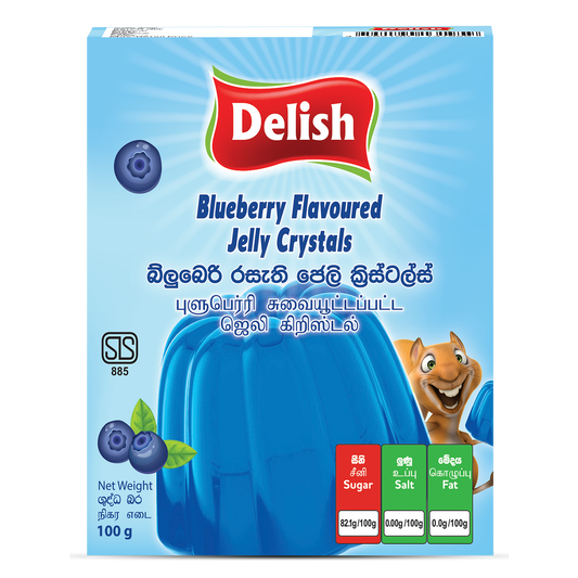 DELISH JELLY CRYSTAL  BLUE BERRY FLAVOUR 100G
