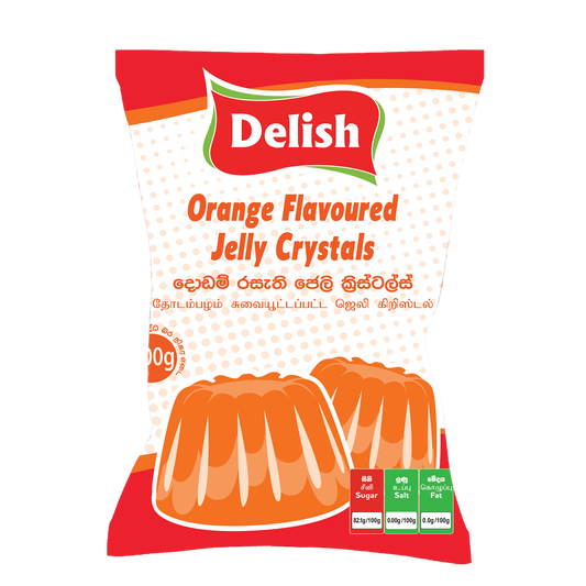 DELISH JELLY CRYSTAL - ORANGE FLAVOUR 500G