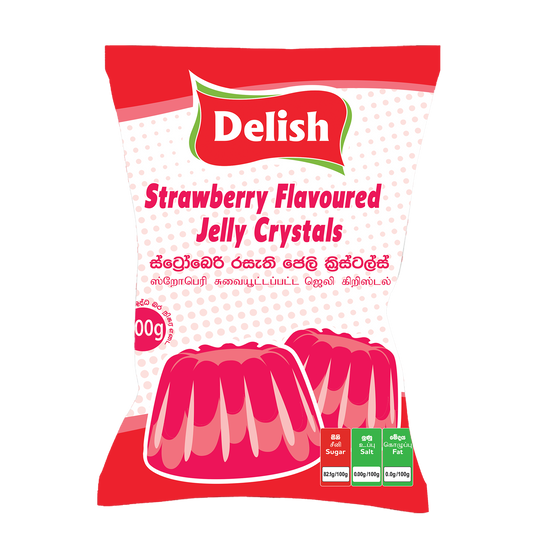 DELISH JELLY CRYSTAL -  STRAW BERRY FLAVOUR 500G