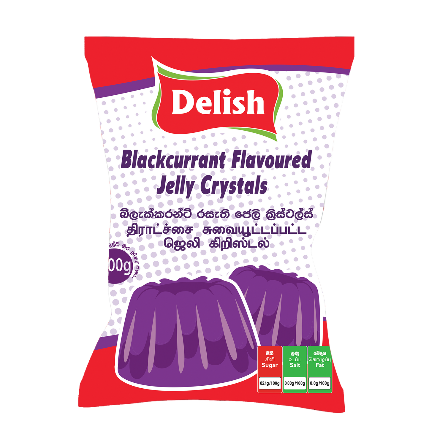 DELISH JELLY CRYSTAL - BLACK CURRANT 500G