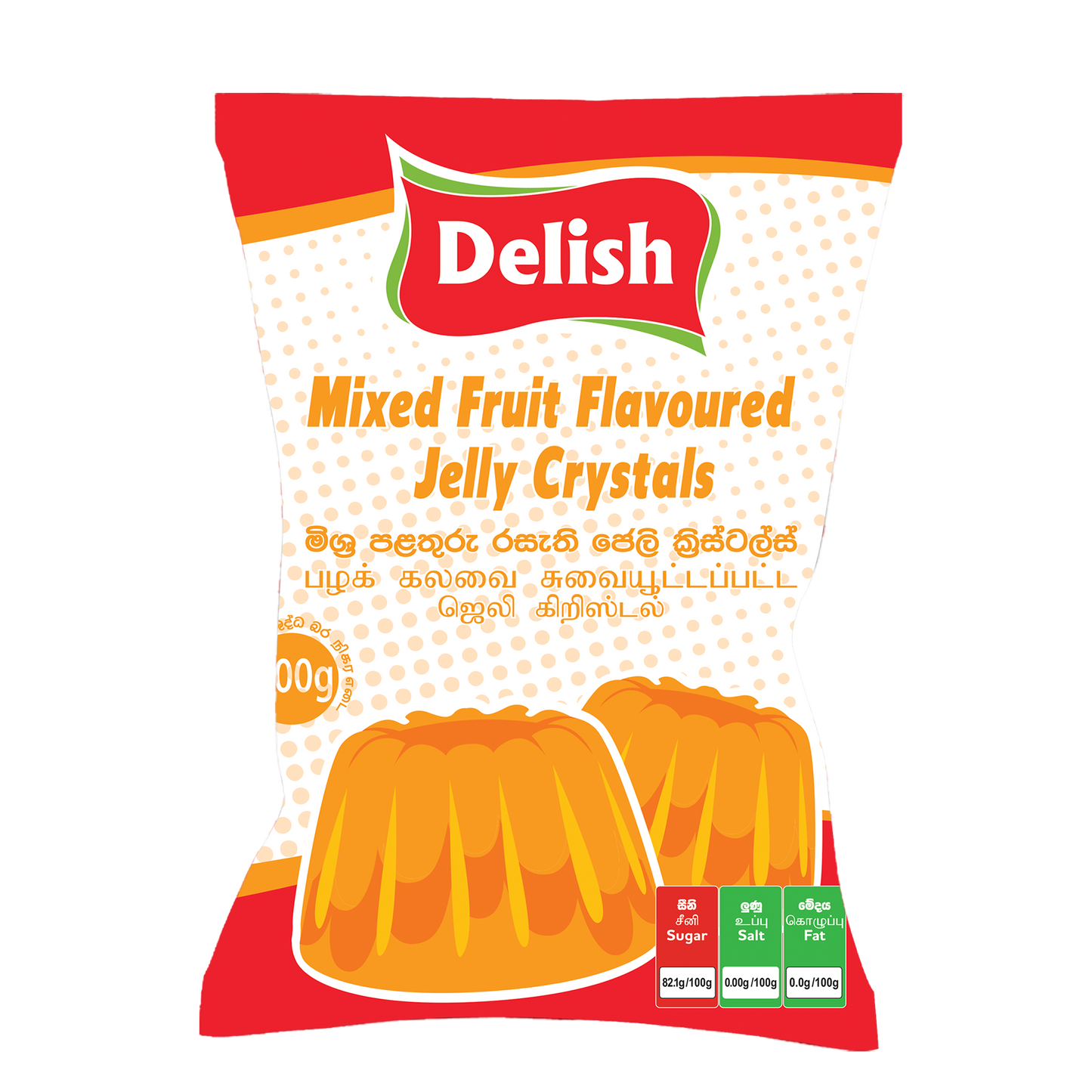 DELISH JELLY CRYSTAL - MIXED FRUIT FLAVOUR 500G