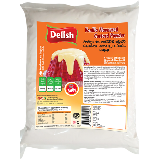 DELISH CUSTURD POWDER 500G