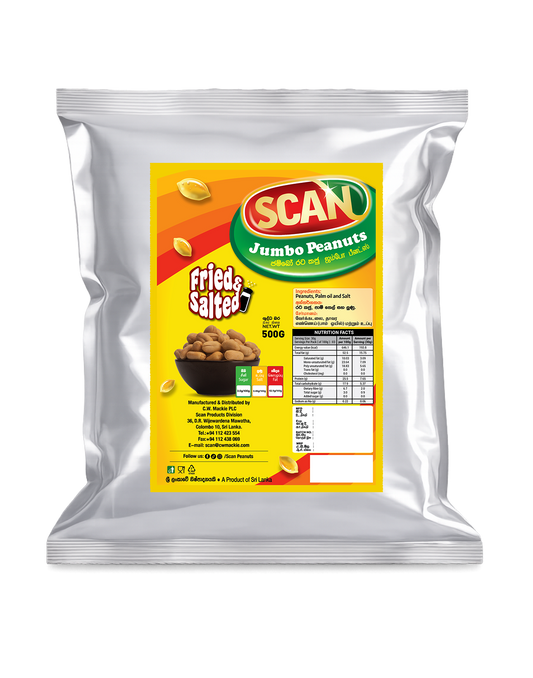 SCAN JUMBO PEANUTS FRIED & SALTED 500G